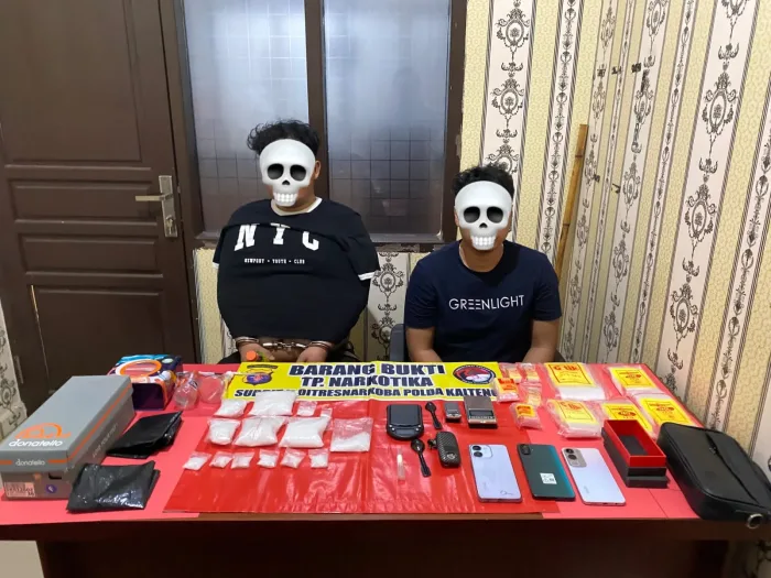 Polisi Tangkap Dua Terduga Pengedar Sabu di Palangka Raya, Barang Bukti 456,77 Gram Disita